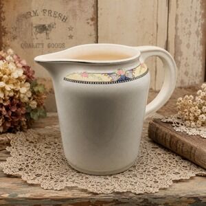 Vintage Universal Cambridge Pitcher Floral Band Oven Proof Cream Ceramic Jug